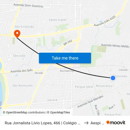 Rua Jornalista Lívio Lopes, 466 | Colégio São Judas Tadeu to Aespi Fapi map