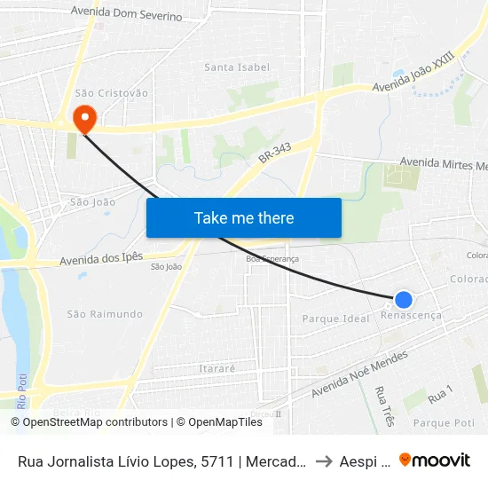 Rua Jornalista Lívio Lopes, 5711 | Mercado Renascença II to Aespi Fapi map