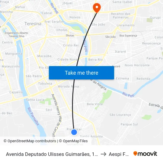 Avenida Deputado Ulisses Guimarães, 1961 to Aespi Fapi map