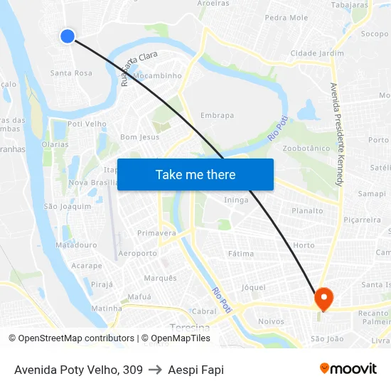 Avenida Poty Velho, 309 to Aespi Fapi map