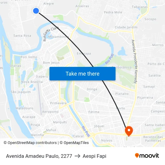 Avenida Amadeu Paulo, 2277 to Aespi Fapi map