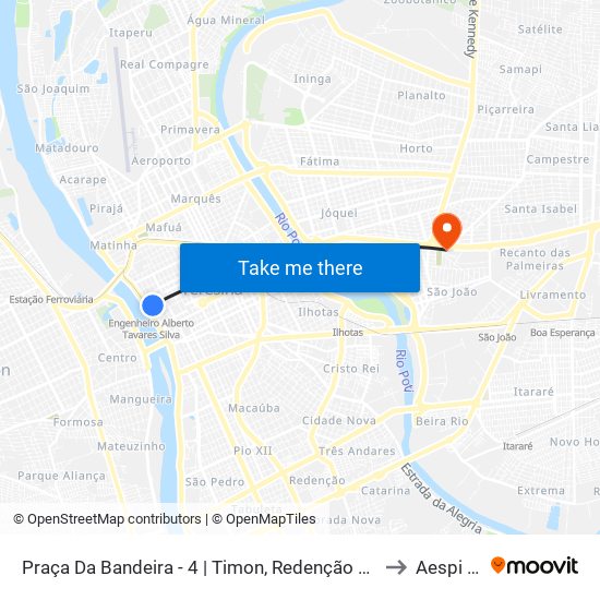 Praça Da Bandeira - 4 | Timon, Redenção E Três Andares to Aespi Fapi map