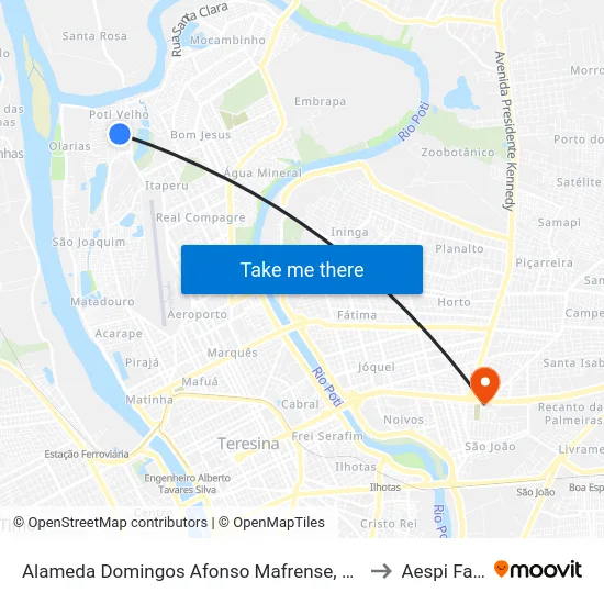 Alameda Domingos Afonso Mafrense, 626 to Aespi Fapi map