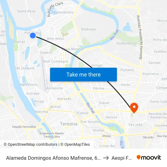 Alameda Domingos Afonso Mafrense, 6460 to Aespi Fapi map