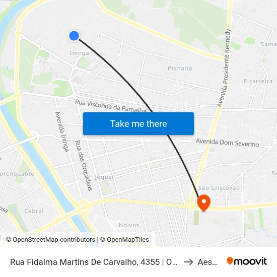 Rua Fidalma Martins De Carvalho, 4355 | Oposto Ao Cond. Santa Marta to Aespi Fapi map
