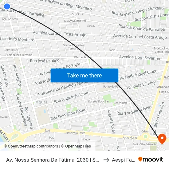 Av. Nossa Senhora De Fátima, 2030 | Skill to Aespi Fapi map