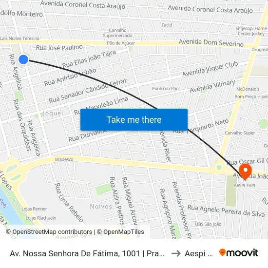 Av. Nossa Senhora De Fátima, 1001 | Praça De Fátima to Aespi Fapi map