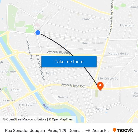 Rua Senador Joaquim Pires, 129| Donna Get to Aespi Fapi map