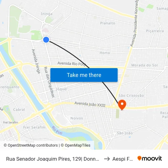 Rua Senador Joaquim Pires, 129| Donna Get to Aespi Fapi map
