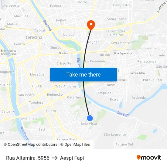 Rua Altamira, 5956 to Aespi Fapi map