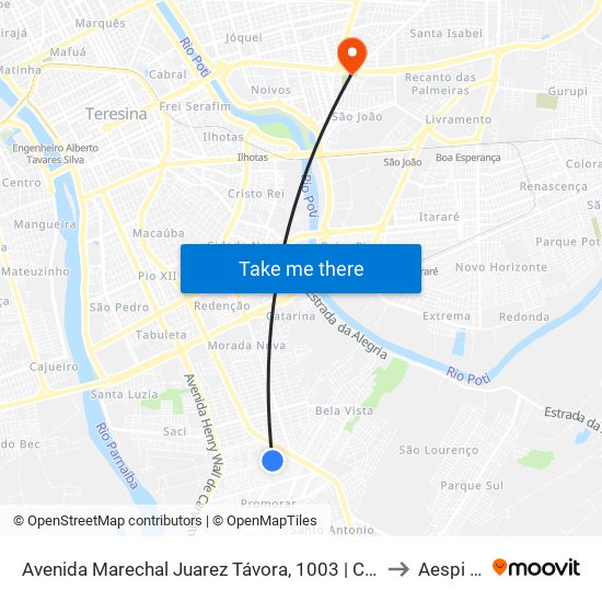 Avenida Marechal Juarez Távora, 1003 | Colégio São José to Aespi Fapi map