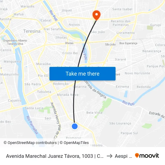 Avenida Marechal Juarez Távora, 1003 | Colégio São José to Aespi Fapi map