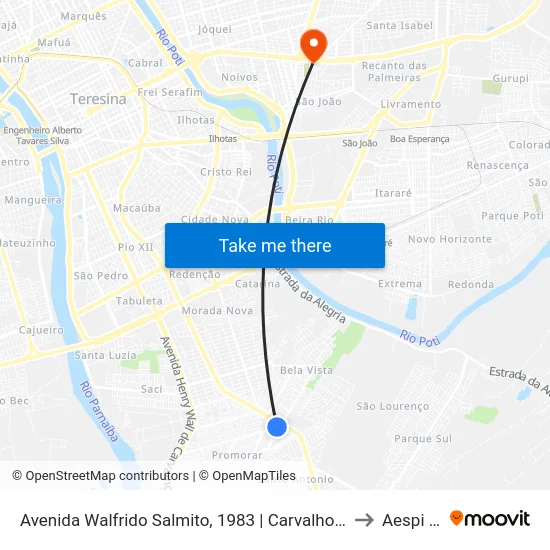 Avenida Walfrido Salmito, 1983 | Carvalho Supermercado to Aespi Fapi map