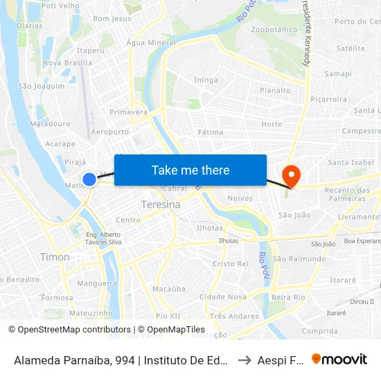 Alameda Parnaíba, 994 | Instituto De Educação to Aespi Fapi map