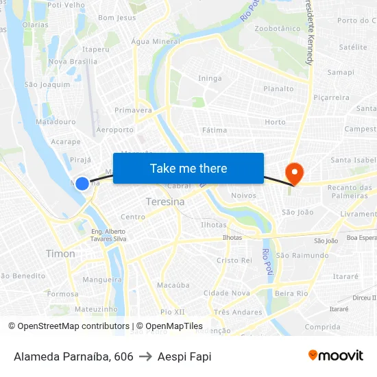 Alameda Parnaíba, 606 to Aespi Fapi map