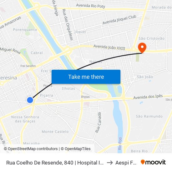 Rua Coelho De Resende, 840 | Hospital Itacor to Aespi Fapi map