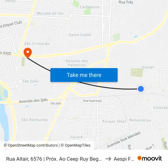 Rua Altair, 6576 | Próx. Ao Ceep Ruy Beger Filho to Aespi Fapi map