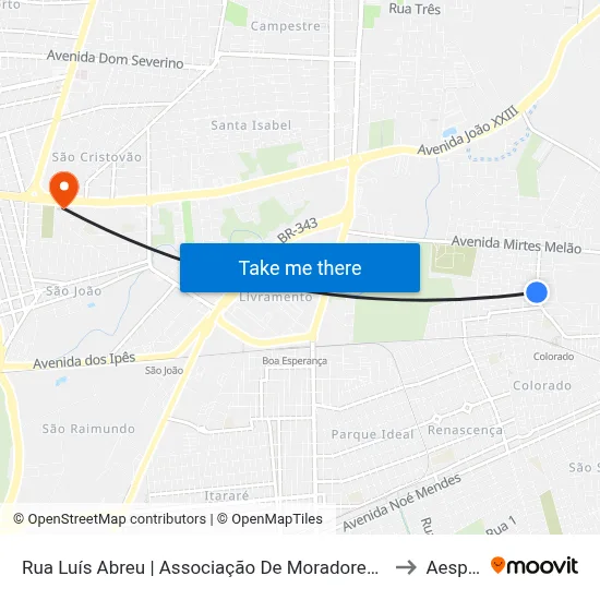 Rua Luís Abreu | Associação De Moradores Do Alto Da Ressurreição to Aespi Fapi map