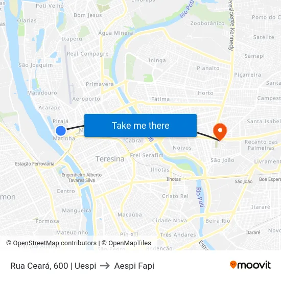 Rua Ceará, 600 | Uespi to Aespi Fapi map