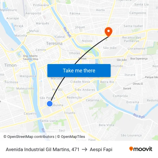 Avenida Industrial Gil Martins, 471 to Aespi Fapi map