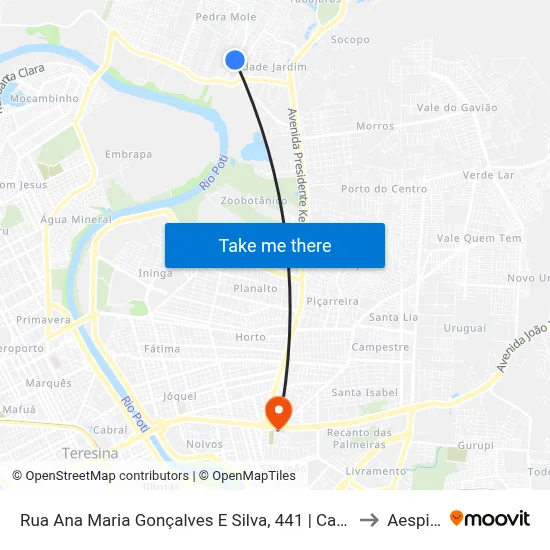 Rua Ana Maria Gonçalves E Silva, 441 | Carvalho Supermercado to Aespi Fapi map