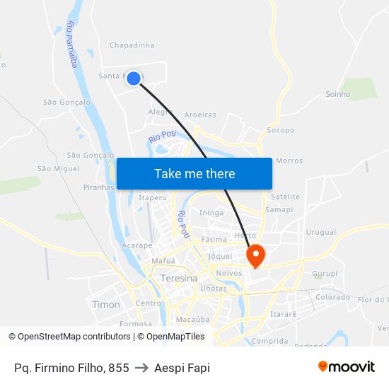 Pq. Firmino Filho, 855 to Aespi Fapi map
