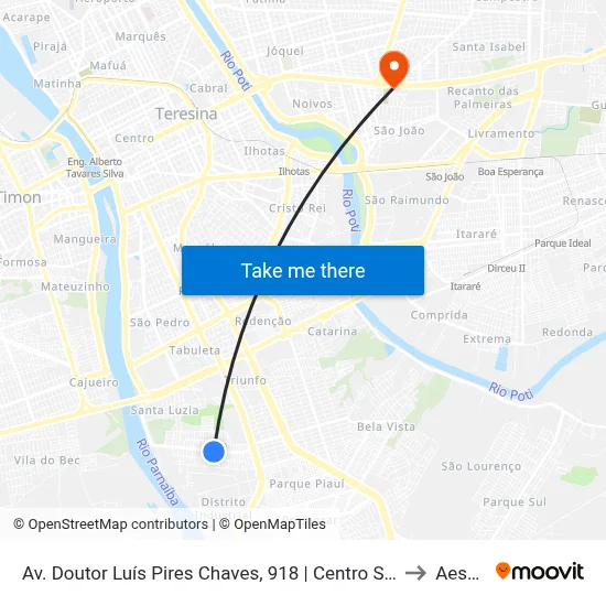 Av. Doutor Luís Pires Chaves, 918 | Centro Sarah Menezes De Artes Marciais to Aespi Fapi map