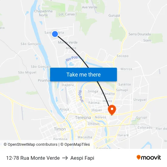 12-78 Rua Monte Verde to Aespi Fapi map