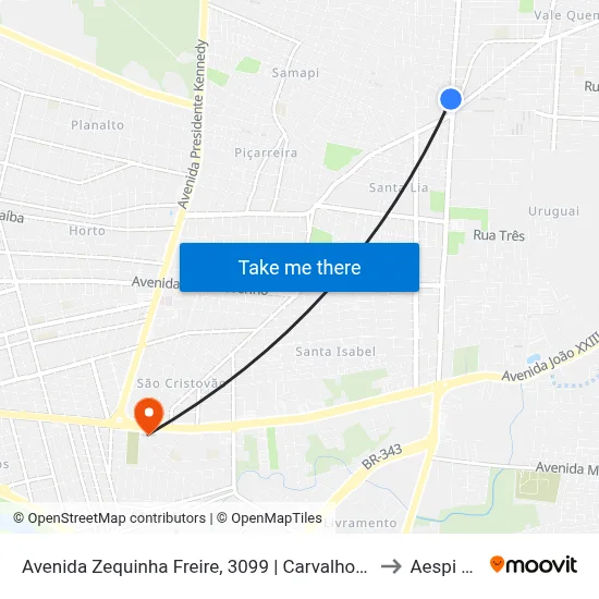 Avenida Zequinha Freire, 3099 | Carvalho Mercadão to Aespi Fapi map