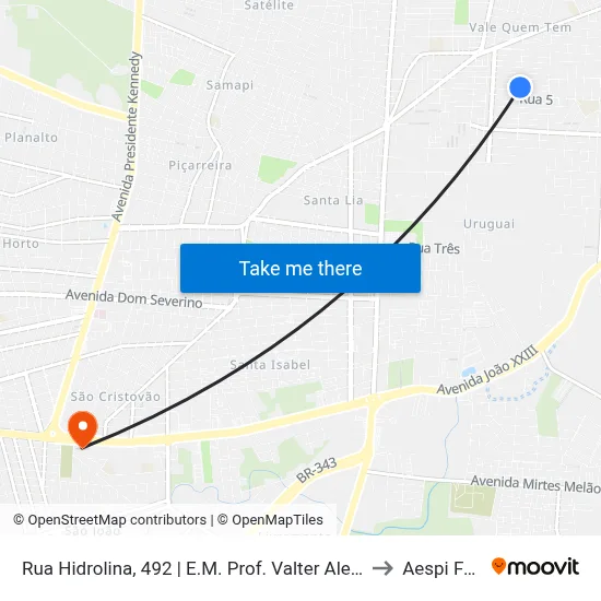 Rua Hidrolina, 492 | E.M. Prof. Valter Alencar to Aespi Fapi map
