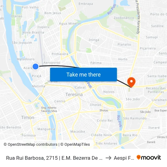 Rua Rui Barbosa, 2715 | E.M. Bezerra De Menezes to Aespi Fapi map