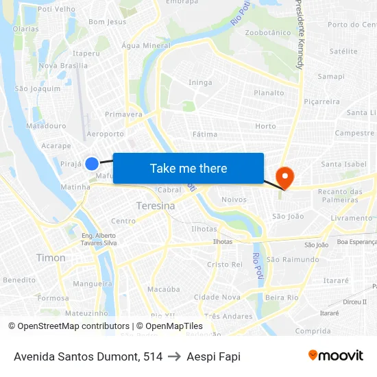 Avenida Santos Dumont, 514 to Aespi Fapi map