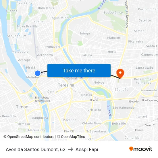 Avenida Santos Dumont, 62 to Aespi Fapi map