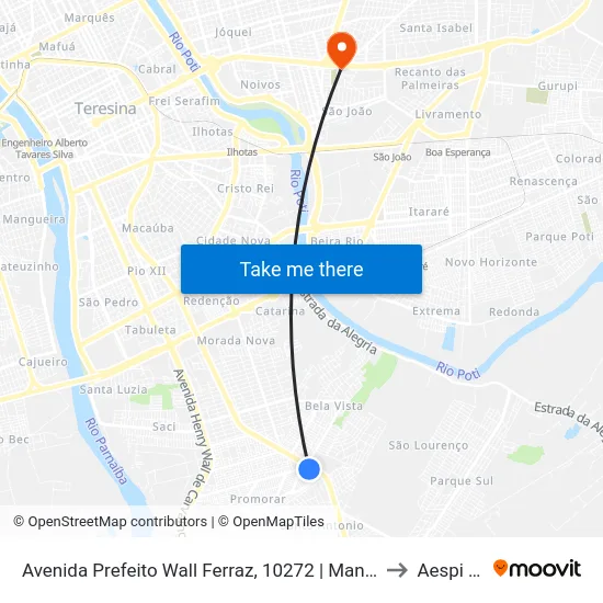 Avenida Prefeito Wall Ferraz, 10272 | Mania Da Picanha to Aespi Fapi map