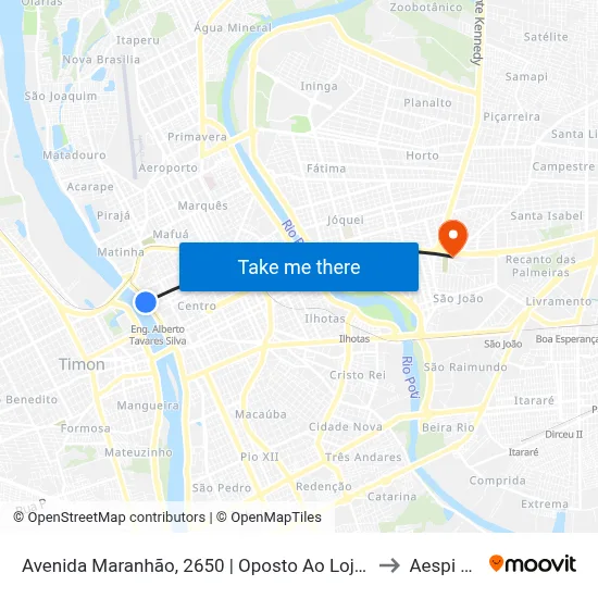 Avenida Maranhão, 2650 | Oposto Ao Lojão Paraíba to Aespi Fapi map