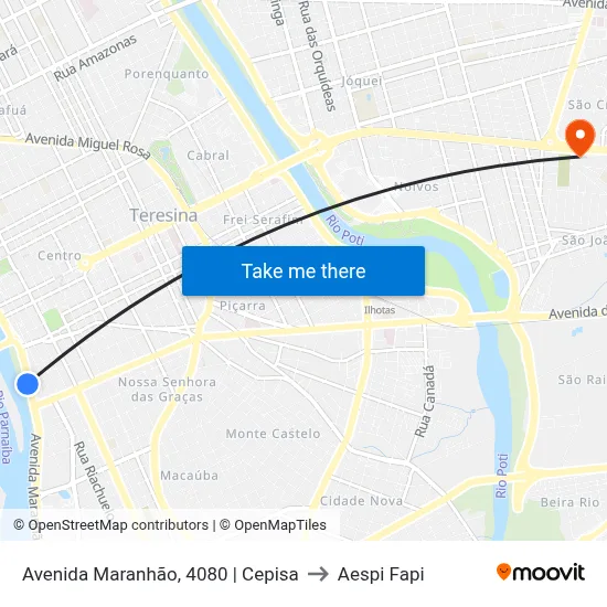 Avenida Maranhão, 4080 | Cepisa to Aespi Fapi map
