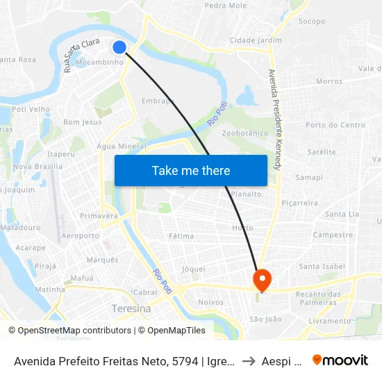 Avenida Prefeito Freitas Neto, 5794 | Igreja Bereana to Aespi Fapi map