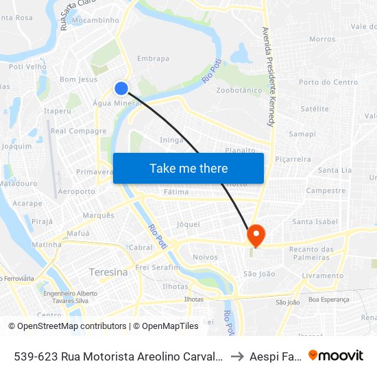 539-623 Rua Motorista Areolino Carvalho to Aespi Fapi map