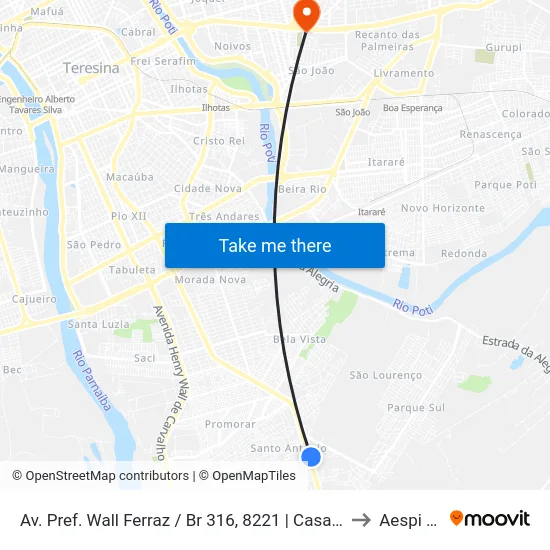 Av. Pref. Wall Ferraz / Br 316, 8221 | Casa De Custódia to Aespi Fapi map