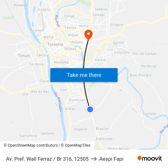 Av. Pref. Wall Ferraz / Br 316, 12505 to Aespi Fapi map