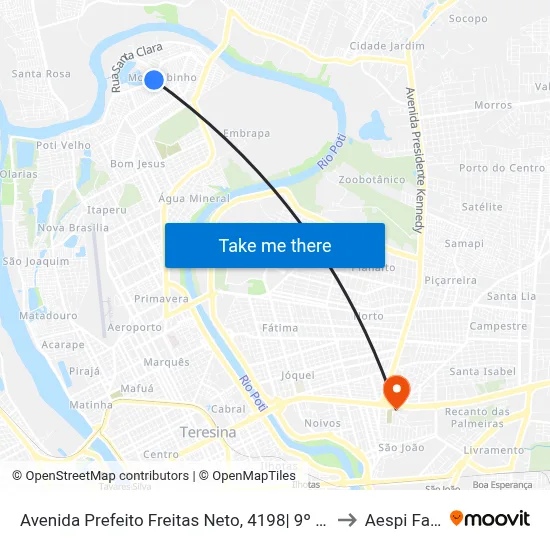 Avenida Prefeito Freitas Neto, 4198| 9º Dp to Aespi Fapi map