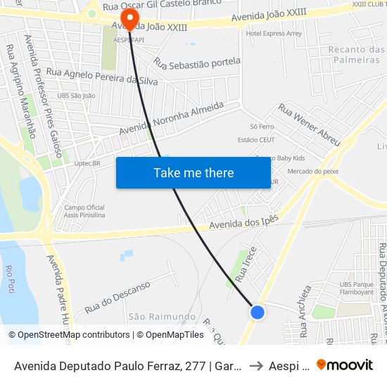 Avenida Deputado Paulo Ferraz, 277 | Garagem Emtracol to Aespi Fapi map