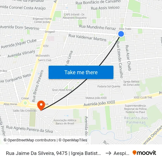 Rua Jaime Da Silveira, 9475 | Igreja Batista Da Morada Do Sol to Aespi Fapi map