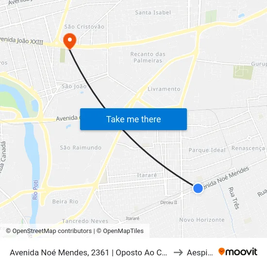 Avenida Noé Mendes, 2361 | Oposto Ao Carvalho Alternativo to Aespi Fapi map