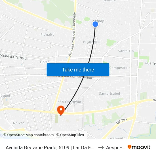 Avenida Geovane Prado, 5109 | Lar Da Esperança to Aespi Fapi map