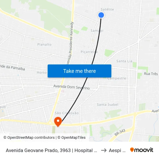 Avenida Geovane Prado, 3963 | Hospital Do Satelite to Aespi Fapi map