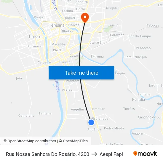 Rua Nossa Senhora Do Rosário, 4200 to Aespi Fapi map
