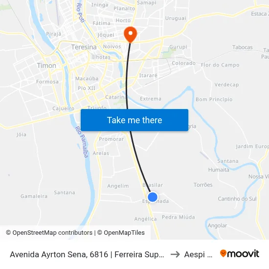 Avenida Ayrton Sena, 6816 | Ferreira Supermercado to Aespi Fapi map