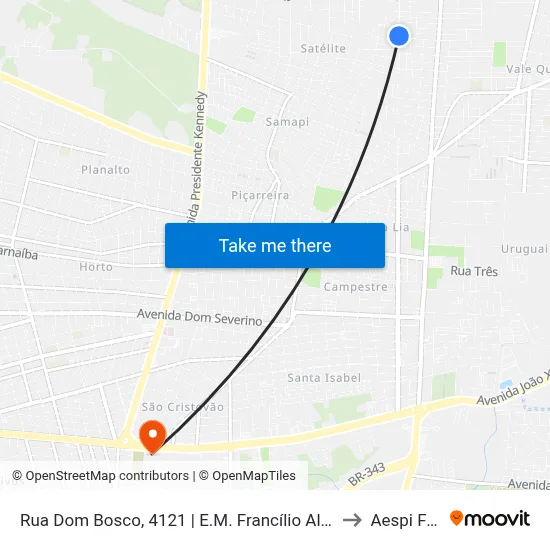 Rua Dom Bosco, 4121 | E.M. Francílio Almeida to Aespi Fapi map