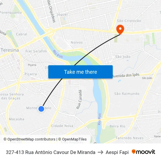 327-413 Rua Antônio Cavour De Miranda to Aespi Fapi map